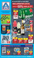 Nos apéritifs d'été jusqu'à -50% sur le 2ème chez Aldi Valable du 22 au 28 juillet 2025