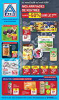 Nos arrivages de rentrée jusqu'à -50% sur la 2ème des magasins Aldi Valable du 26 août au 01 septembre 2025