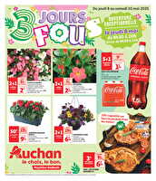 3 jours fous! spécial 8 mai chez Auchan Valable du 08 au 10 mai 2025