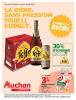 Foire à la bière dans votre super : sans pression pour le budget des magasins Auchan Valable du 29 juillet au 09 août 2025