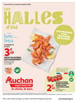 Les halles d'été, les prix bas c'est toujours de saison chez Auchan Valable du 08 au 12 juillet 2025