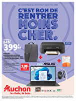 Rentrée des classes : c'est bon de rentrer moins cher des magasins Auchan Valable du 19 août au 07 septembre 2025