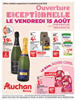 Ouverture exceptionnelle du 15 août des magasins Auchan Valable du 15 août 2025