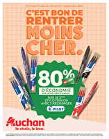 Rentrée des classes : c'est bon de rentrer moins cher des magasins Auchan Valable du 19 août au 07 septembre 2025