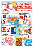Ouverture exceptionnelle du 15 aout des magasins Auchan Valable du 15 août 2025