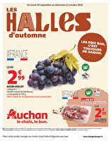 Les halles d'automne : les prix bas, c'est toujours de saison des magasins Auchan Valable du 30 septembre au 12 octobre 2025