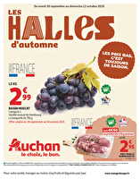 Les halles d'automne : les prix bas, c'est toujours de saison des magasins Auchan Valable du 30 septembre au 12 octobre 2025