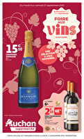 Foire aux vins dans votre supermarché des magasins Auchan Valable du 09 au 27 septembre 2025