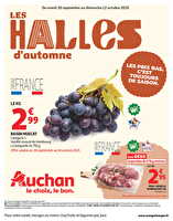Les halles d'automne : les prix bas, c'est toujours de saison des magasins Auchan Valable du 30 septembre au 12 octobre 2025