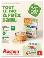 Tout le bio à prix sain des magasins Auchan Valable du 14 au 25 octobre 2025