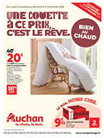 Bien au chaud : une couette à ce prix, c'est le rêve des magasins Auchan Valable du 21 octobre au 02 novembre 2025