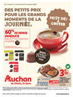 Des petits prix pour les grands moments de la journée des magasins Auchan Valable du 07 au 19 octobre 2025