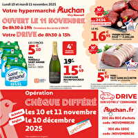 Les 10 et 11 novembre 2025 des magasins Auchan Valable du 10 au 11 novembre 2025