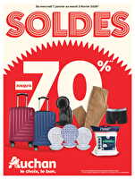 Soldes : jusqu'à -70% !  chez Auchan Valable du 07 janvier au 03 février 2026