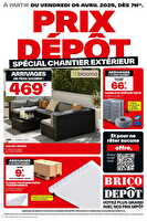 Prix dépôt spécial chantier extérieur chez Brico dépôt Valable du 04 au 15 avril 2025