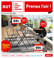 Jusqu'à 100€ remboursés des magasins But Valable du 31 mars au 28 avril 2025