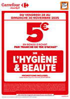 Opération bons d’achat chez Carrefour market Valable du 28 au 30 novembre 2025