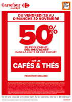 Opération bons d’achat chez Carrefour market Valable du 28 au 30 novembre 2025