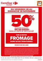 Opération bons d’achat chez Carrefour market Valable du 28 au 30 novembre 2025