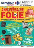 Anniversaire de folie chez Carrefour market Valable du 01 au 05 septembre 2026