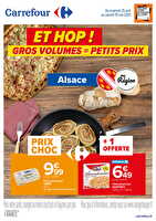 Et hop ! gros volumes = petits prix chez Carrefour Valable du 25 avril au 10 mai 2025