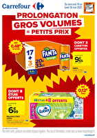 Les gros volumes = les petits prix a saisir chez Carrefour Valable du 14 au 26 mai 2025