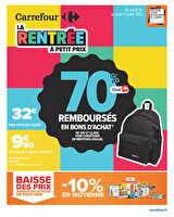 La rentrée à petit prix chez Carrefour Valable du 01 au 21 juillet 2025