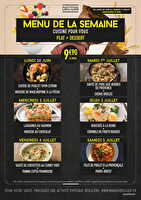 Menus cafeteria du lundi 30 juin au samedi 5 juillet 2025 des magasins Carrefour Valable du 30 juin au 05 juillet 2025
