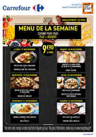 Menu de la semaine des magasins Carrefour Valable du 17 au 22 novembre 2025