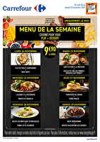 Menu de la semaine des magasins Carrefour Valable du 24 au 29 novembre 2025