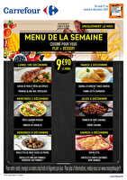 Menu de la semaine chez Carrefour Valable du 01 au 06 décembre 2025