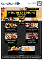 Menu de la semaine des magasins Carrefour Valable du 22 au 27 décembre 2025