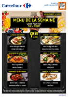 Menu de la semaine des magasins Carrefour Valable du 08 au 13 décembre 2025