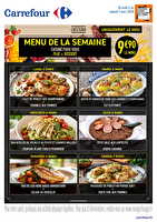 Menu cafétéria de la semaine des magasins Carrefour Valable du 02 au 07 mars 2026