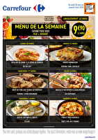 Menu cafétéria de la semaine chez Carrefour Valable du 30 mars au 04 avril 2026