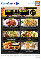 Menu cafétéria de la semaine chez Carrefour Valable du 16 au 21 mars 2026