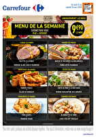 Menu de la semaine des magasins Carrefour Valable du 23 au 28 mars 2026