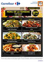 Menu cafétéria de la semaine chez Carrefour Valable du 25 au 30 mai 2026