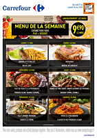 Menu cafétéria de la semaine chez Carrefour Valable du 11 au 16 mai 2026