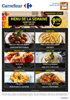 Menu cafétéria de la semaine chez Carrefour Valable du 04 au 09 mai 2026