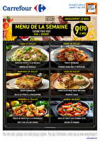 Menu cafétéria de la semaine chez Carrefour Valable du 27 juillet au 01 août 2026