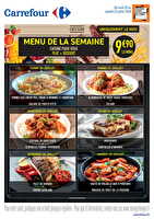 Menu cafétéria de la semaine chez Carrefour Valable du 20 au 25 juillet 2026