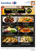 Menu cafétéria de la semaine chez Carrefour Valable du 06 au 11 juillet 2026