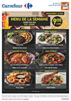 Menu cafétéria de la semaine des magasins Carrefour Valable du 13 au 18 juillet 2026