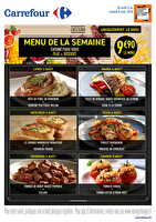 Menu de la semaine des magasins Carrefour Valable du 03 au 08 août 2026