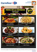 Menu de la semaine des magasins Carrefour Valable du 24 au 29 août 2026