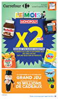 Le mois monopoly - x2 doublez vos euros cagnottés des magasins Carrefour Valable du 08 au 21 septembre 2026