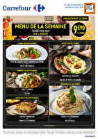 Menu cafétéria de la semaine chez Carrefour Valable du 28 septembre au 02 octobre 2026