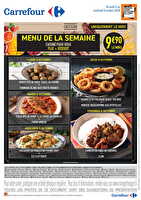 Menu de la semaine chez Carrefour Valable du 05 au 09 octobre 2026