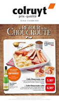 Le retour de la choucroute des magasins Colruyt Valable du 08 au 19 octobre 2025